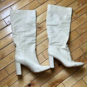 Cream leather boots Vince Camuto